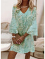 economico Abiti floreali-Per donna Mini Abito Vestito Estivo Abito a trapezio Boho Feste Vestibilità regolare Floreale Grafico Manica 3/4 Scollo a V Rosa chiaro Verde chiaro Rosa scuro Azzurro cielo Estate Primavera