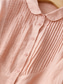 abordables Chemises-Femmes Faux coton lin Boutons Couleur Unie Élégant Basique Occasionnel Manche 3/4 Col de chemise Hauts Réguliers Quotidien Blanche Rose Claire Bleu clair Été