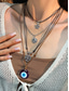 ieftine Colier de damă-Set de colier boho cu talismane stratificate pentru femei – pandantive multistrat cu ochi rău, soare și stea și choker cu mărgele, pentru modă spirituală, festivaluri și purtare zilnică
