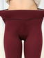 ieftine Leggings cu căptușeală din fleece-Pentru femei colanți căptușiți cu fleece Pantaloni din lână Pantaloni Jambiere Șic Stradă Casual Lungime totală Natural Simplu Talie elastică Termic cald În aer liber Sfârșit de săptămână Roșu Vin