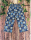 cheap Wide Leg &amp; High Waisted-Women&#039;s Wide Leg Chinos Vacation Vintage Ethnic Style Long High Waist Graphic Plaid Checkered Pocket Elastic Waistband Comfy Soft Comfortable Micro-elastic Outdoor Street Blue Orange Summer Spring