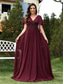 levne zelená-A-Linie Šaty na quinceanera Elegantní šaty formální svatba Různé délky Krátký rukáv V výstřih Šifon bez zad s sklady Aplikace