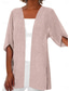 cheap Coats &amp; Trench Coats-Women&#039;s Casual Jacket Breathable Comfortable Oversized Casual Plain Casual Daily Wear Open Front Regular Collarless Regular Fit Half Sleeve Outerwear Black White Pink Summer