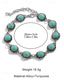 economico Bracciale da donna-cavigliera vintage boho da donna con pietra turchese – bracciale regolabile con catena in argento e ciondoli ovali con gemme per spiaggia estiva, festival e abbigliamento casual