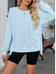 cheap Plain Tops-Women&#039;s Blouse Solid Color Stylish Casual Long Sleeve Crew Neck Regular Tops Daily Pink Blue Khaki Gray Summer Spring