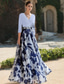 cheap Floor Length-Beach Wedding A-Line Mother of the Bride Dress Formal Wedding Guest Elegant V Neck Floor Length Chiffon 3/4 Length Sleeve with Flower Wedding Guest Dress 2025 free custom size