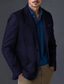 abordables Blazer de lino-Hombre Chaqueta de lino Chaqueta deportiva Moda Casual Color sólido Blazer de lino Azul Piscina Verde Ejército Estándar Recto 1 botón