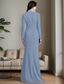 cheap Floor Length-Tuxedo Dress Mother of the Bride Dress Elegant Blazer Dress Simple Minimalist V Neck Satin Lapel Floor Length Crepe Stretch Fabric Long Sleeve with Twist Detail