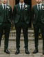 cheap Wedding Suits-Men&#039;s Wedding Business Suits Dark Green Fashion Formal Solid Colored Standard Fit 3 Piece Single Breasted Two-buttons