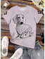 ieftine Tricou cu animale-Pentru femei Tricou Imprimeu Grafic Animal Pisica Epocă Stilat Clasic Manșon scurt Stil Nautic Topuri obișnuite Zilnic Sfârșit de săptămână Alb Roz Îmbujorat Mov Kaki Vară Primăvară