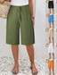 voordelige Bermuda-shorts-Dames korte broek Korte broek Zomer korte broeken Strandshorts Vakantie Modieus Casual Knielengte Hoge taille Effen Trekkoord Zak Comfort Lichtgewicht Zacht Micro-elastisch Buiten Strand Feestdagen