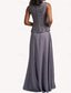 cheap Mom&#039;s Dress Sets-Dress Sets Mother of the Bride Dress Elegant Simple Scoop Neck Ankle Length Chiffon Long Sleeve with Solid Color