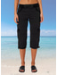 cheap Pants-Women&#039;s Cargo Pants Vacation Fashion Streetwear Calf-Length High Waist Plain Pocket Comfy Soft Comfortable Micro-elastic Outdoor Street Yellow-Brown Black White Orange Summer Regular Fit