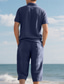 voordelige Vakantie-Voor heren Poloshirts Golfshirt Buiten Alledaagse kleding Revers Korte mouw Modieus Hawaii Effen 2-stuks Zomer Normale pasvorm Zwart Wit Marineblauw Khaki Leger Groen Licht Luchtblauw Poloshirts