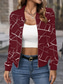 cheap Bomber Jacket-Women&#039;s Bomber Jacket Comfortable Breathable Zipper Print Casual Geometric Vacation Street Casual Daily Wear Zipper Regular Stand Collar Regular Fit Long Sleeve Outerwear Black Wine Navy Blue Spring
