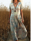 tanie Sukienki boho-Damskie Sukienka maxi Sukienka letnia Sukienka A line Urlop Codzienny Boho Wyjściowe Regularny Kwiaty Graficzny W Tureckie Wzory Krótki rękaw W serek Rumiany róż Niebieski Zielony Ciemnoniebieski