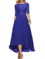 billige Gulvlengde-A-Linje Brudens Mor Klær Formell Bryllupsgjest Elegant Crew Neck Gulvlengde Chiffon Halv Erme med Ensfarget
