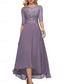 billige Gulvlengde-A-Linje Brudens Mor Klær Formell Bryllupsgjest Elegant Crew Neck Gulvlengde Chiffon Halv Erme med Ensfarget