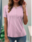ieftine tricou Art &amp; Design-Pentru femei Tricou Grafic Stilat Clasic Casual Manșon scurt În V Topuri obișnuite Zilnic Imprimeu Galben Verde Deschis Roz Îmbujorat Albastru piscină Mov Vară Primăvară