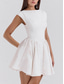 cheap Plain Dress-Women&#039;s Mini Dress Fit And Flare Dress Elegant Party Cocktail Wedding Outdoor Party Regular Fit Solid Color Sleeveless Crew Neck Black White Wine Summer