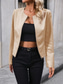 cheap Casual Jackets-Women&#039;s Faux Leather Jacket Casual Jacket Comfortable Breathable Zipper Casual Plain Vacation Street Casual Daily Wear Zipper Short Crewneck Regular Fit Long Sleeve Outerwear Black Brown Apricot