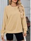 cheap Plain Tops-Women&#039;s Blouse Solid Color Stylish Casual Long Sleeve Crew Neck Regular Tops Daily Pink Blue Khaki Gray Summer Spring