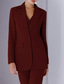 cheap Mom&#039;s Pant Suits-Jumpsuit / Pantsuit 3 Piece Pantsuit Mother of the Bride Tailored Jacket Blazer Elegant Vintage Simple Lapel Floor Length Crepe Stretch Fabric Long Sleeve with Buttons