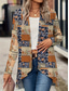 billiga Kappor och trenchcoats-Dam Vardaglig jacka Andningsfunktion Bekväm Mönster Vintage Ledigt Blommig Semester Gata Ledigt Dagliga kläder Öppen front Normal Kraglös Normal Långärmad Ytterkläder Svartvit Svart Gul Sommar Vår