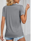 cheap Plain tee-Women&#039;s T Shirt Plain Fashion Stylish Classic Short Sleeve V Neck Regular Tops Daily Weekend Patchwork Light Green Blue Green Gray Summer Spring
