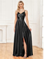cheap Semi-formal / Cocktail-A-Line Quinceanera Dresses Elegant Dress Formal Wedding Floor Length Sleeveless Spaghetti Strap Satin with Pleats Slit