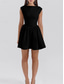 cheap Plain Dress-Women&#039;s Mini Dress Fit And Flare Dress Elegant Party Cocktail Wedding Outdoor Party Regular Fit Solid Color Sleeveless Crew Neck Black White Wine Summer