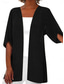 cheap Coats &amp; Trench Coats-Women&#039;s Casual Jacket Breathable Comfortable Oversized Casual Plain Casual Daily Wear Open Front Regular Collarless Regular Fit Half Sleeve Outerwear Black White Pink Summer