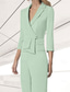 cheap Mom&#039;s Pant Suits-Women&#039;s Suits Top Mother of the Bride Elegant V Neck 3/4 Length Sleeve Included with Buttons