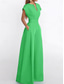 cheap Casual Jumpsuits-Women&#039;s Normal Jumpsuit Elegant Solid Color Short Sleeve V Neck Pocket High Waist Vacation Daily Regular Fit Black Blue Green Summer