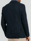 cheap Tweed Blazer-Men's Tweed Blazer Herringbone Blazer Jacket Dark Blue Wool Retro Vintage Classic Standard Fit Single Breasted Two-buttons