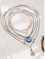 ieftine Colier de damă-Set de colier boho cu talismane stratificate pentru femei – pandantive multistrat cu ochi rău, soare și stea și choker cu mărgele, pentru modă spirituală, festivaluri și purtare zilnică