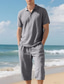 voordelige Vakantie-Voor heren Poloshirts Golfshirt Buiten Alledaagse kleding Revers Korte mouw Modieus Hawaii Effen 2-stuks Zomer Normale pasvorm Zwart Wit Marineblauw Khaki Leger Groen Licht Luchtblauw Poloshirts