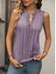 economico Canotta Semplice-Per donna Canotta a canotta Tinta unica Quotidiano Casual Senza Maniche Scollo a V Top Regolari Quotidiano Viola Verde Albicocca Grigio Estate Primavera