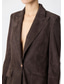 cheap Mom&#039;s Pant Suits-Two Piece Jumpsuit / Pantsuit Faux Suede Mother of the Bride Blazer Set Elegant Vintage Simple V Neck Peak Lapel Stitching Detail Floor Length Stretch Long Sleeve