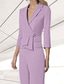cheap Mom&#039;s Pant Suits-Women&#039;s Suits Top Mother of the Bride Elegant V Neck 3/4 Length Sleeve Included with Buttons