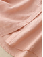abordables Chemises-Femmes Faux coton lin Boutons Couleur Unie Élégant Basique Occasionnel Manche 3/4 Col de chemise Hauts Réguliers Quotidien Blanche Rose Claire Bleu clair Été