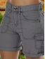 ieftine Pantaloni din bumbac simplu-Pentru femei chinez Pantaloni Scurți De Bază Casual Scurt Talie medie Simplu Buzunar Confort Exterior Micro-elastic Vacanță Stradă Zilnic Negru Mov Trifoi Kaki Vară Fit regulat