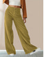 cheap Wide Leg &amp; High Waisted-Women&#039;s Wide Leg Chinos Fashion Casual Full Length High Waist Plain Pocket Comfy Soft Comfortable Micro-elastic Outdoor Street Black Blue Green Coffee Spring Fall Winter Loose Fit