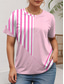 billiga T-shirts i plusstorlekar-Dam Extra stor storlek Blast T-shirt Grafisk Randig Mönster Kortärmad Rund hals Ledigt Dagligen Polyester Sommar Rodnande Rosa Blå
