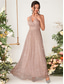 cheap Bridesmaid Dresses-A-Line Bridesmaid Dress V Neck Sleeveless Elegant Floor Length Chiffon with Sequin