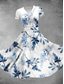 voordelige Bloemenjurken-Dames Halflange jurk Zomerjurk Fit And Flare-jurk Feest Casual Dagelijks Feestdagen Normale pasvorm Bloemig Grafisch Korte mouw V-hals Geel Rood blauw Paars Zomer