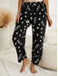 cheap Straight-Leg Pants-Women&#039;s Slacks Vacation Vintage Ethnic Style Full Length High Waist Graphic Geometic Elastic Waistband Comfy Breathability Soft High Elasticity Outdoor Street Daily Black Summer Spring Loose Fit