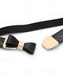 abordables Ceinture pour femme-Ceinture élastique à nœud papillon pour femme – Ceinture en similicuir avec boucle en métal, style skinny élégant pour le bureau, les fêtes ou les tenues formelles