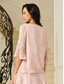 cheap Lace Tops-Women's Lace Shirt Blouse Dressy Tops Chiffon Tops Asymmetric Hem Solid Color Elegant Stylish Basic 3/4 Length Sleeve Bell Sleeve Boat Neck Regular Tops Daily Work Wedding Guest Pink Summer Spring