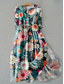 abordables Robe Fleurie-Femmes Robe Midi Robe fourreau Occasionnel Quotidien Coupe régulière Fleuri Graphique Demi Manches Col de chemise Rose Claire Bleu Vert Abricot Été Printemps